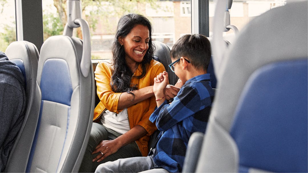 Passengers sitting on a Stagecoach bus
