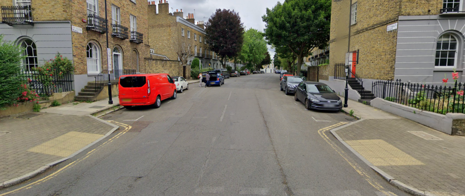 An image of St Paul's Place. Looking north from St Paul's Road.