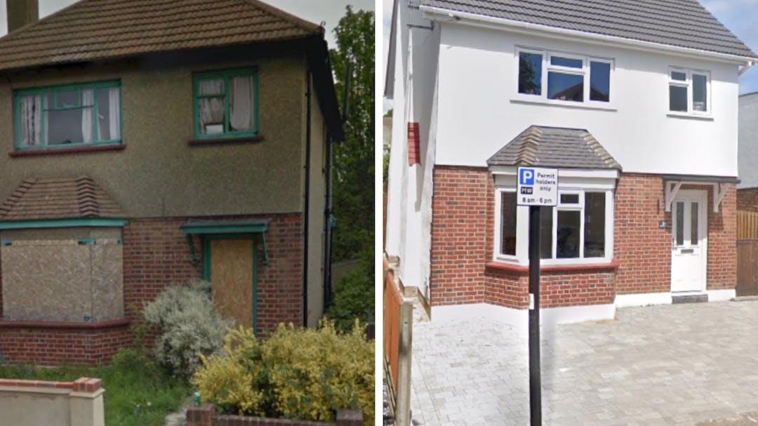 Shows a transformation of an empty home