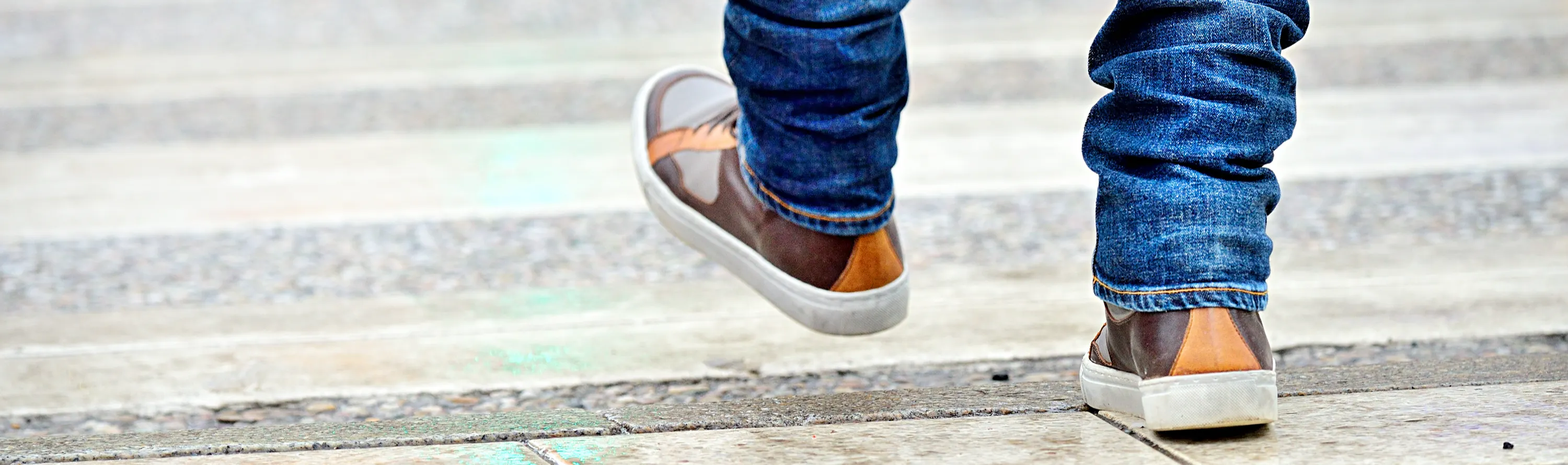 Walker crossing road safely