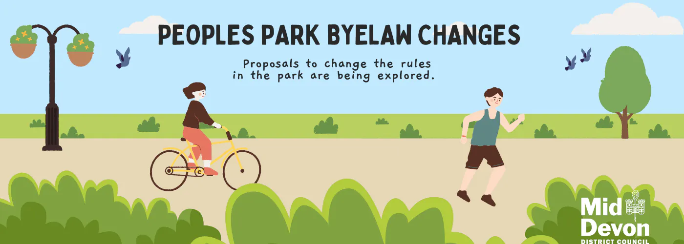 cartoon style graphic of person on bike and person running