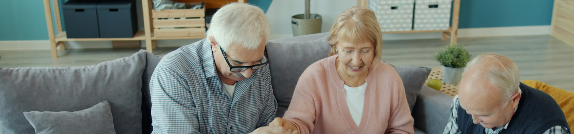 Older people having tea