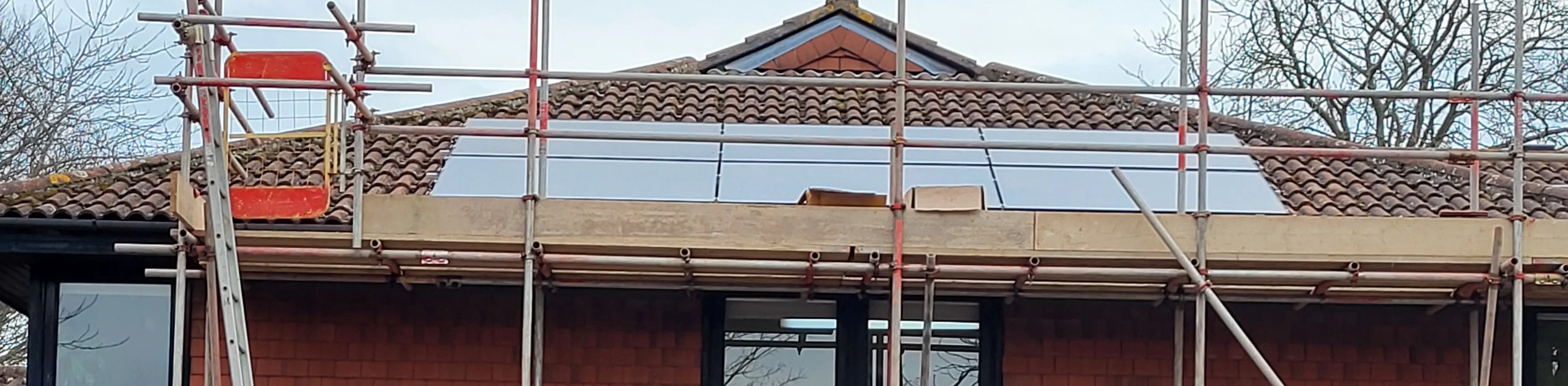 Solar panel being fitted
