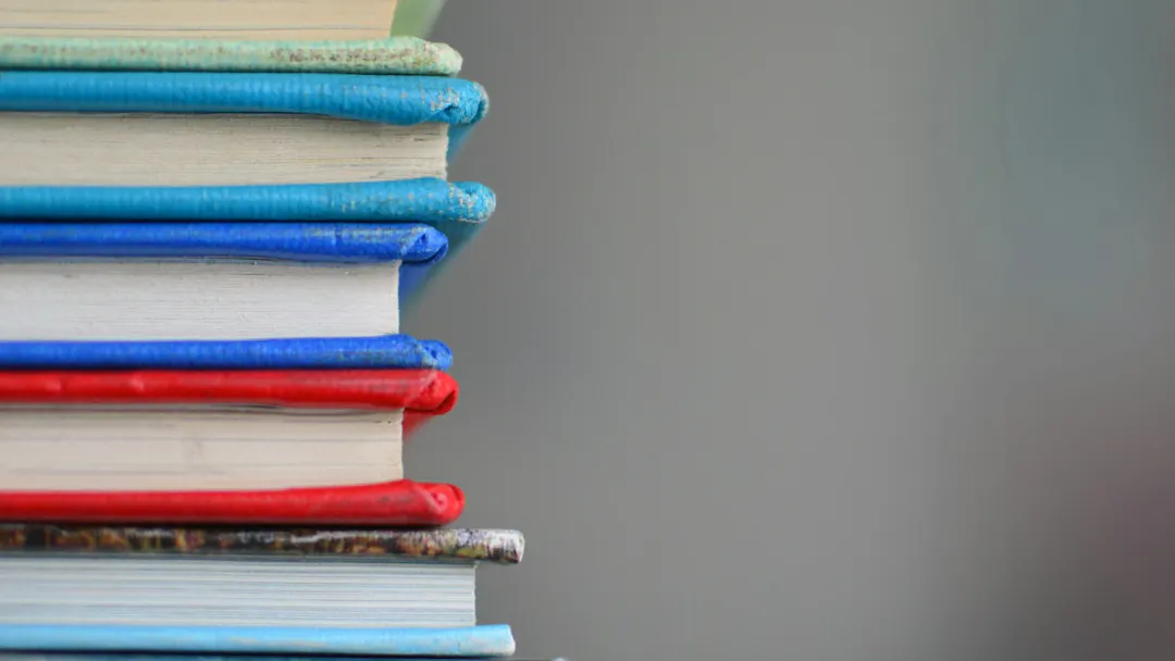 Pile of books with colourful covers