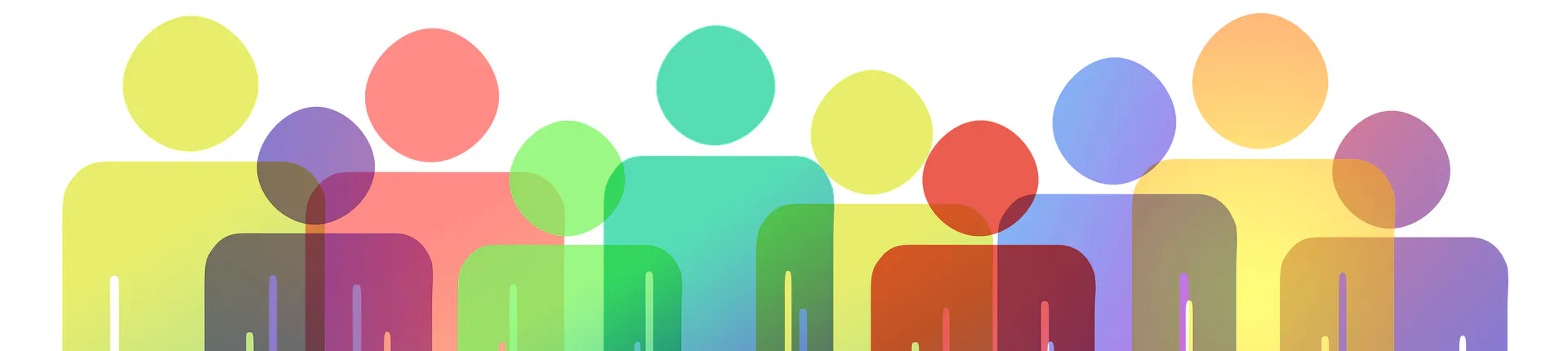 Silhouettes of people standing together 