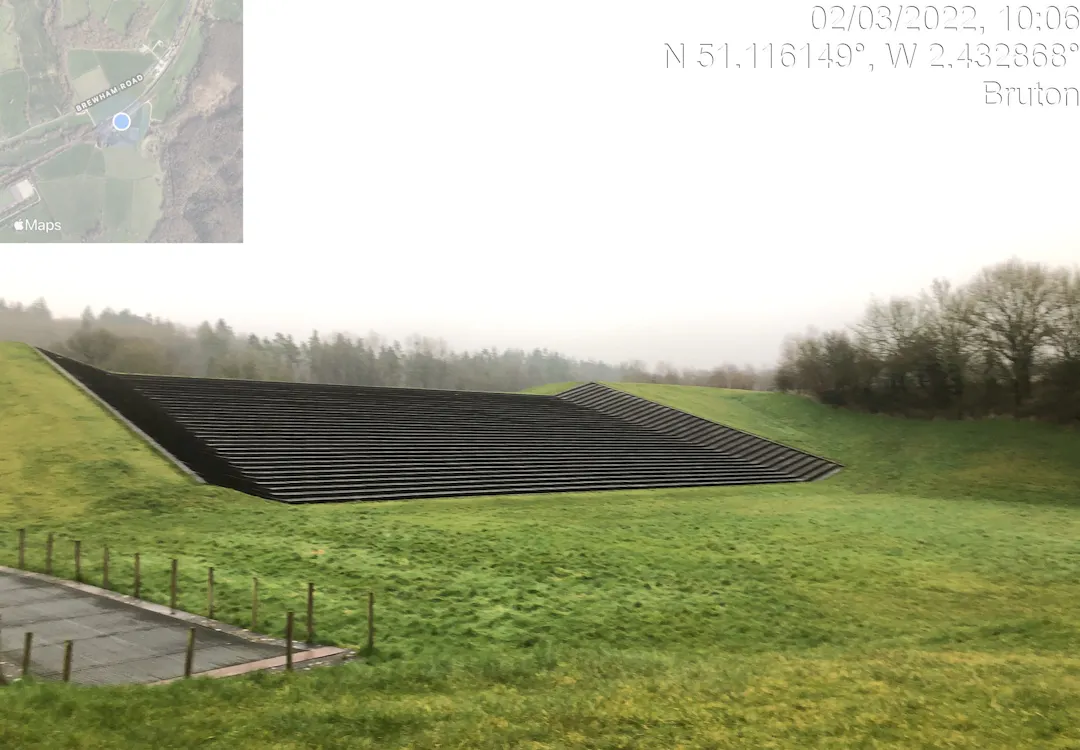 View towards the southeast showing the concrete spillway on the down stream side of the dam