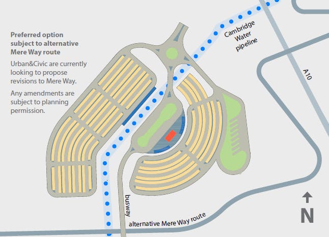 Waterbeach to Cambridge preferred travel hub option.png