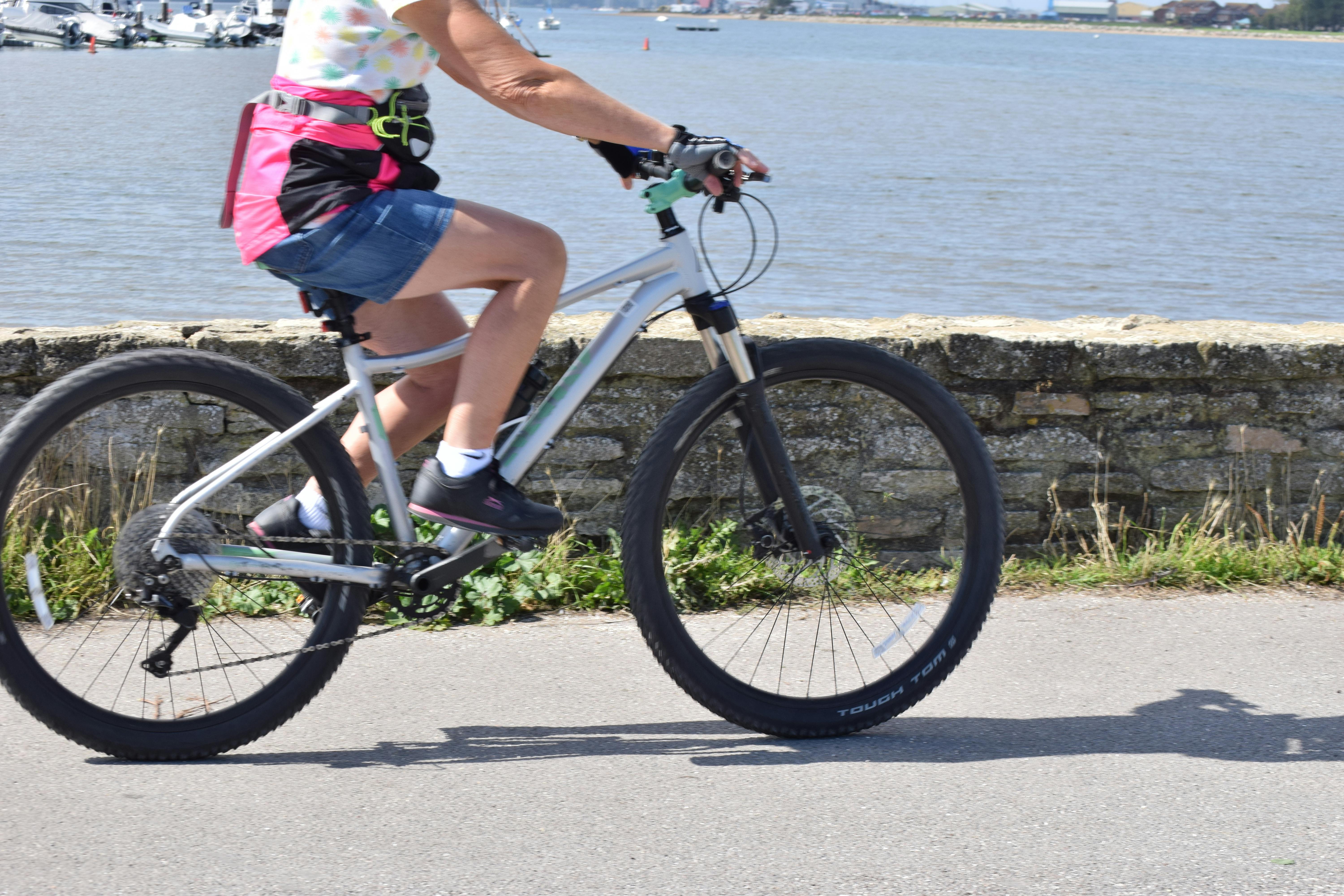 Cycling by the water