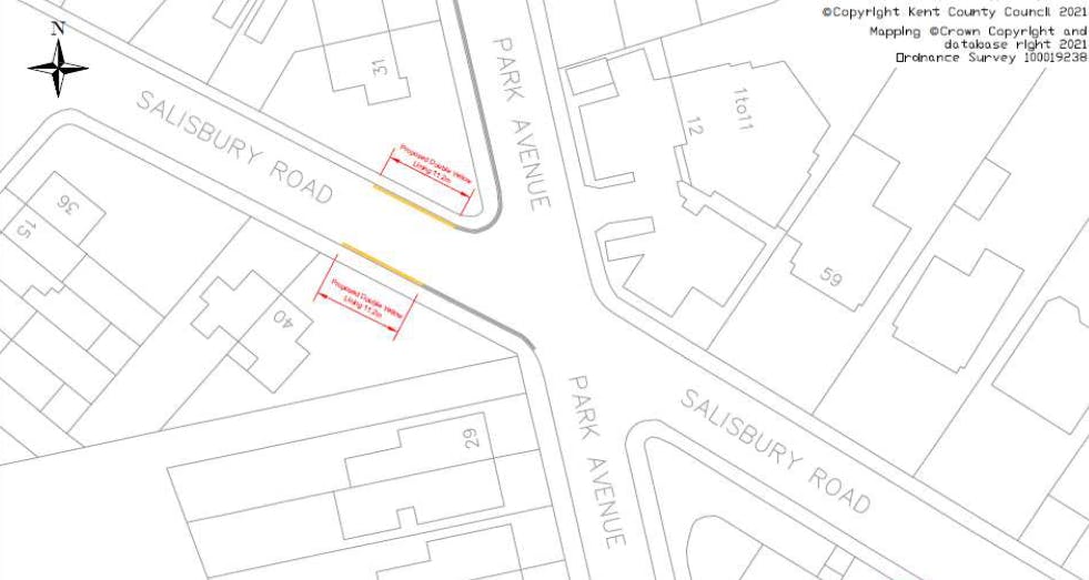 Scheme plan: Sailsbury Road junction with Park Avenue, Dover