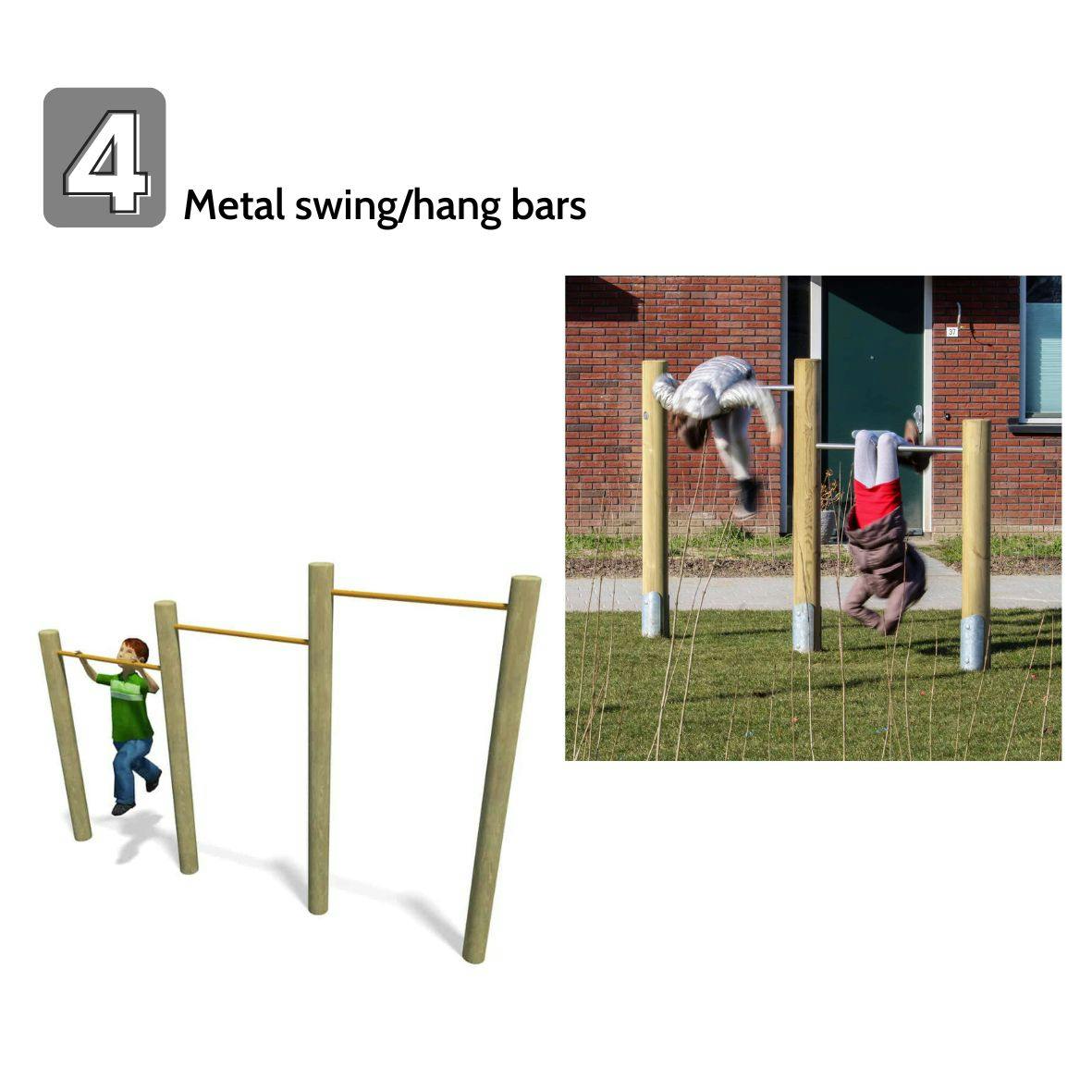 Metal swing/hang bars