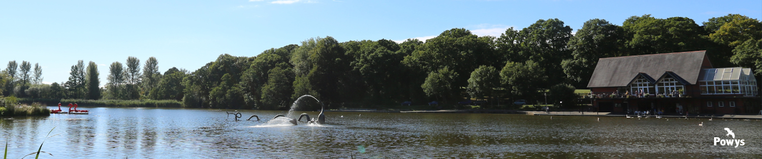The lake at Llandrindod Wells, Powys
