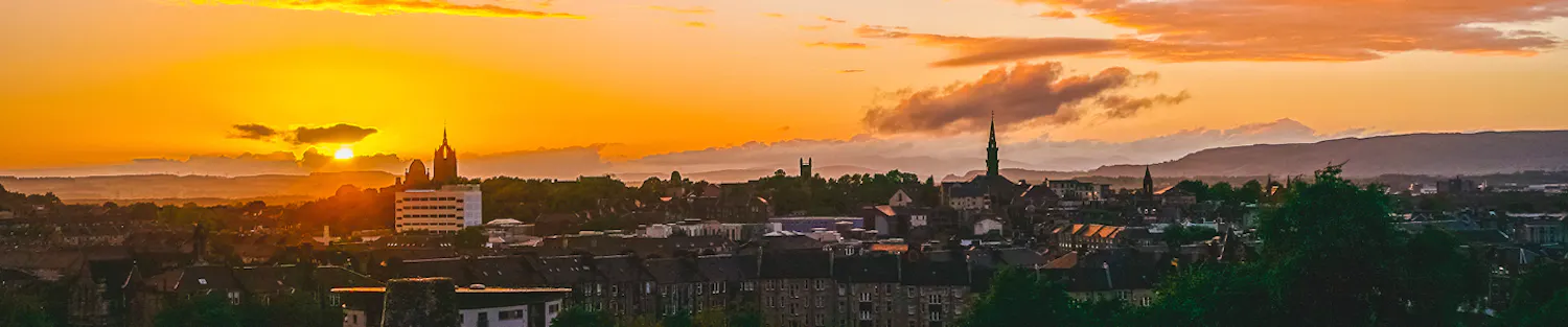Sunset image over Paisley Renfrewshire