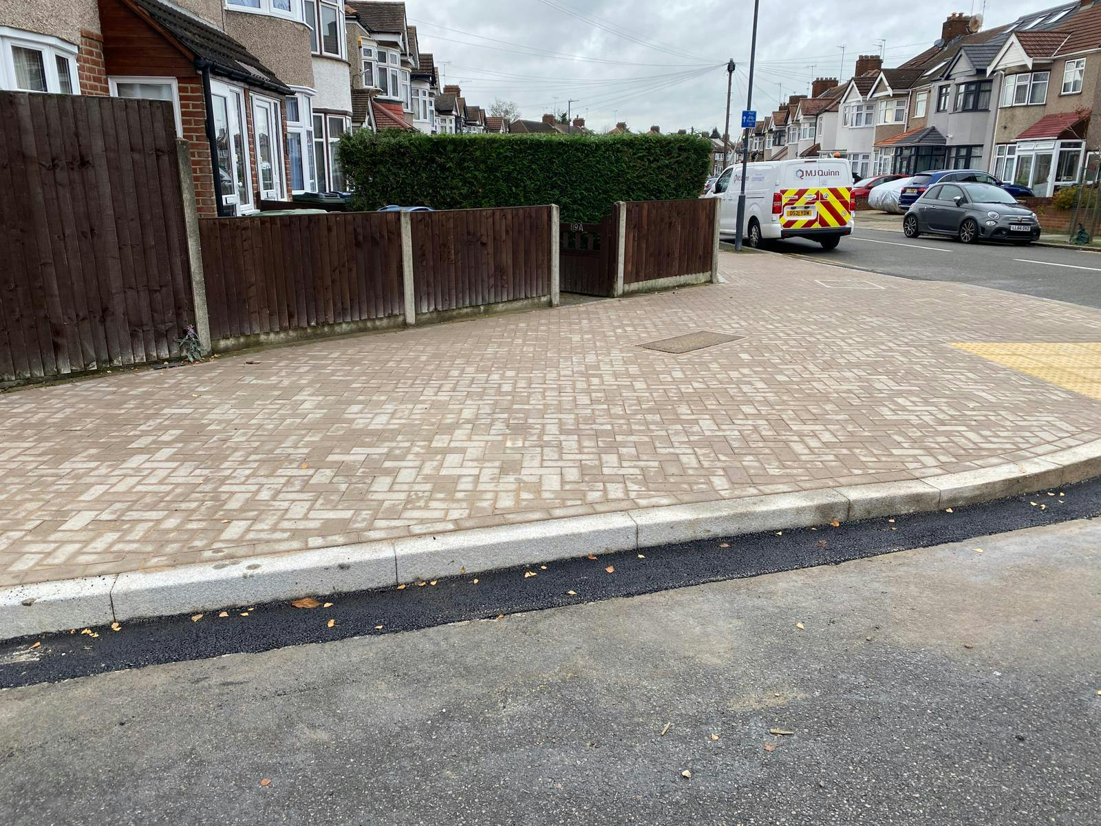 New paving in The Gardens