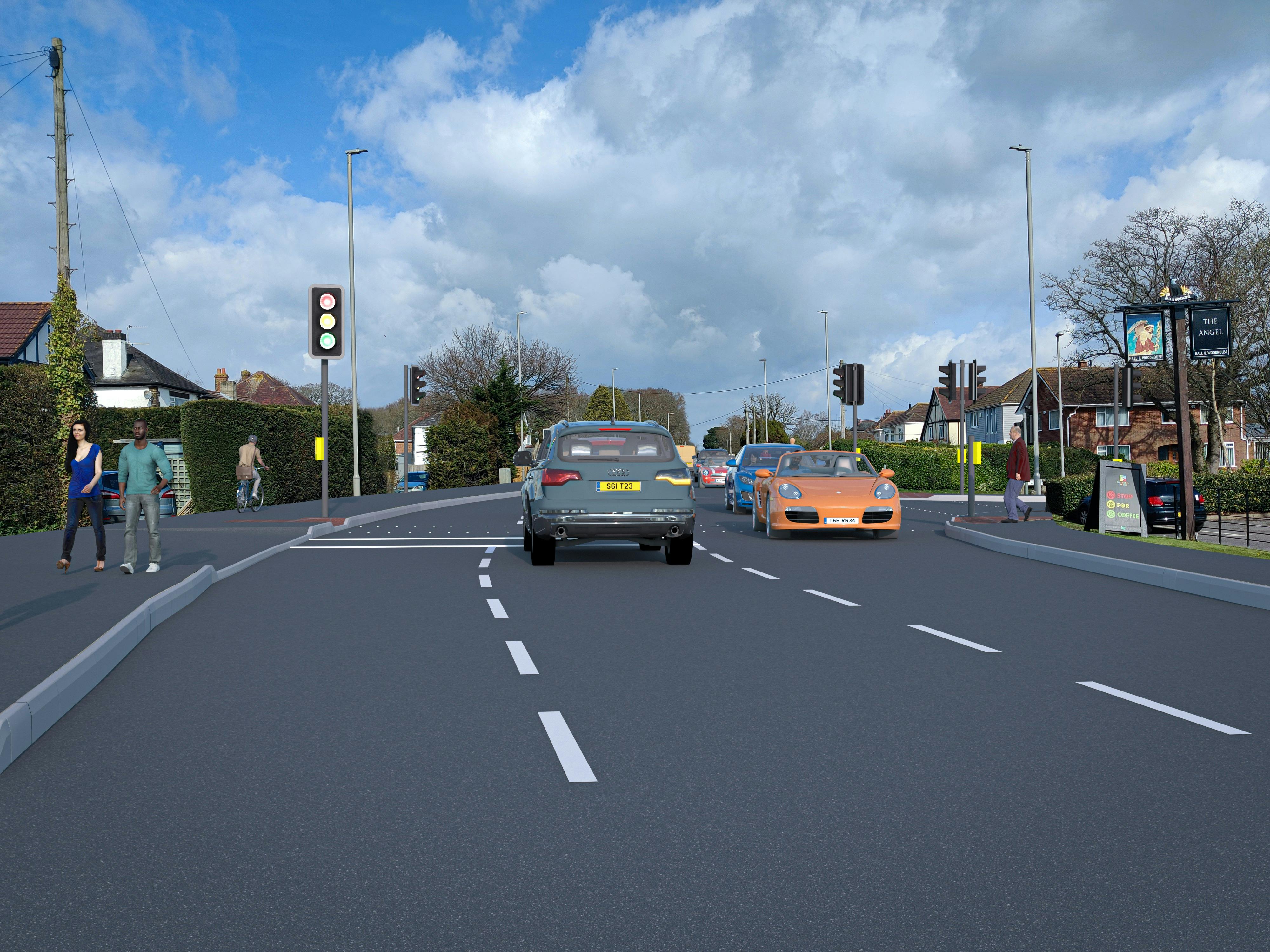 Ringwood Road looking north towards Casterbridge Road
