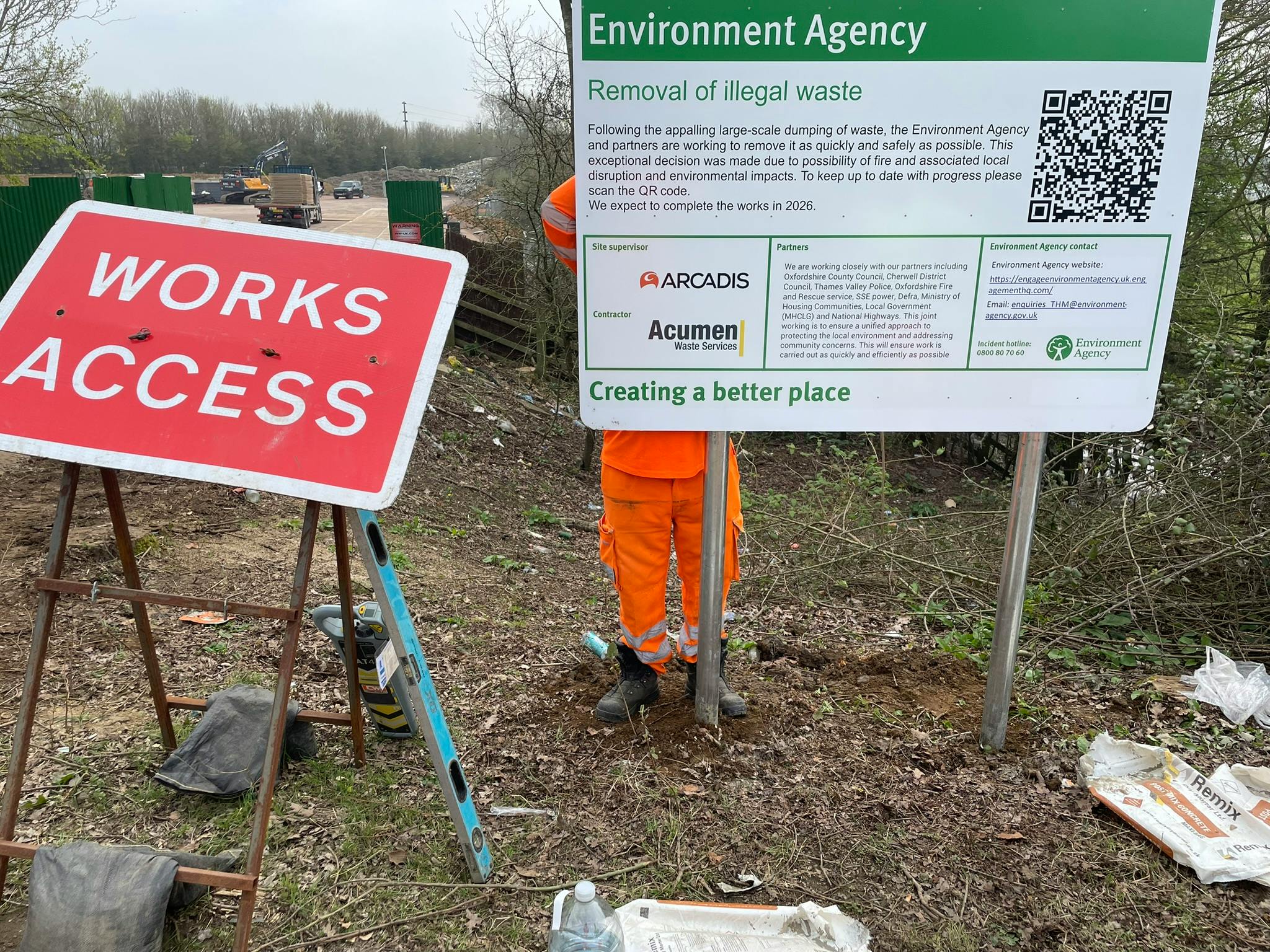 sign at the entrance to site erected March 2026.
