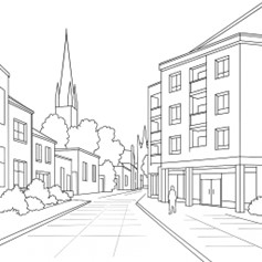 Mixed use area (Homes, shops, places of work)