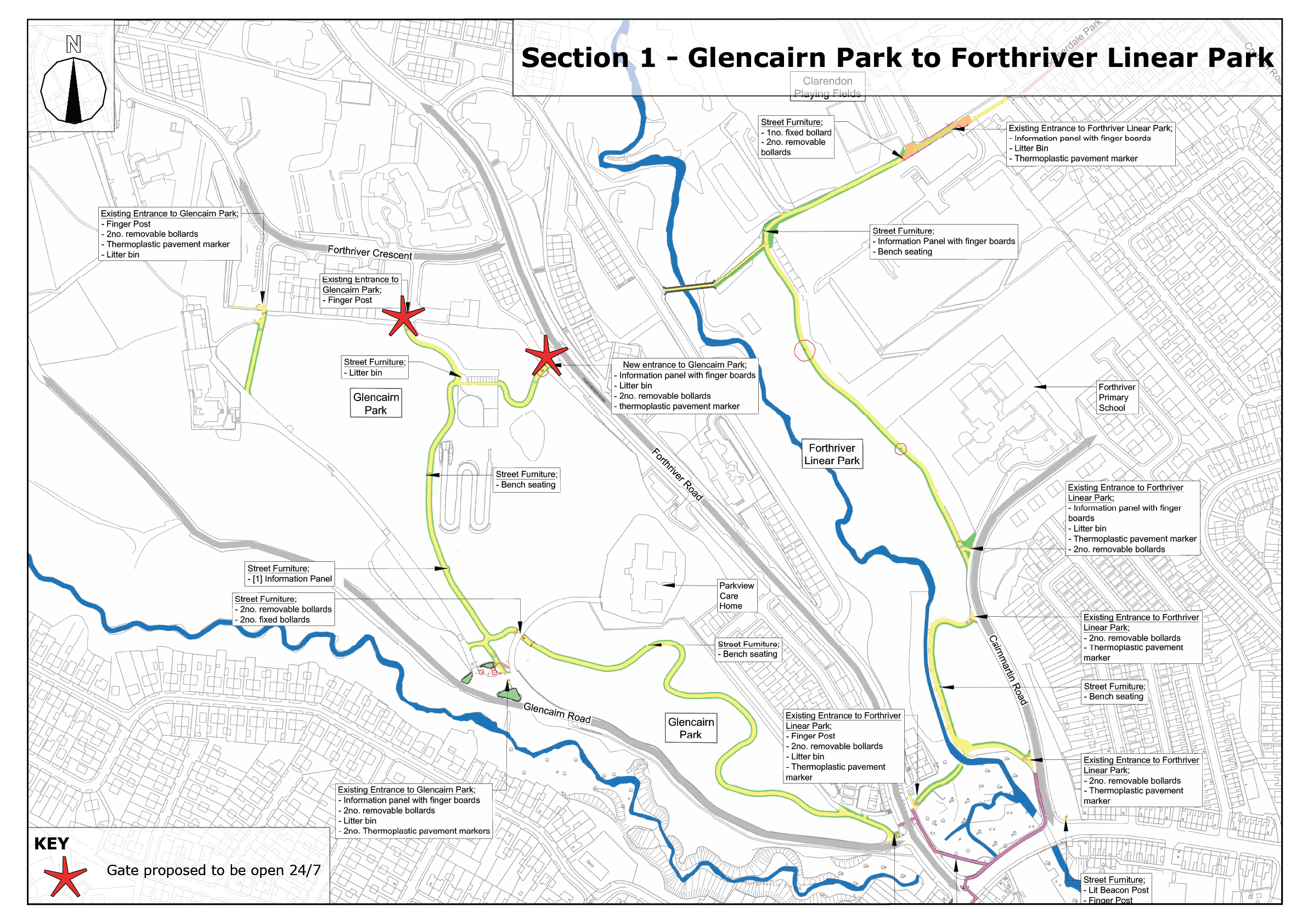 Section 1 - Glencairn Park to Forthriver Linear Park