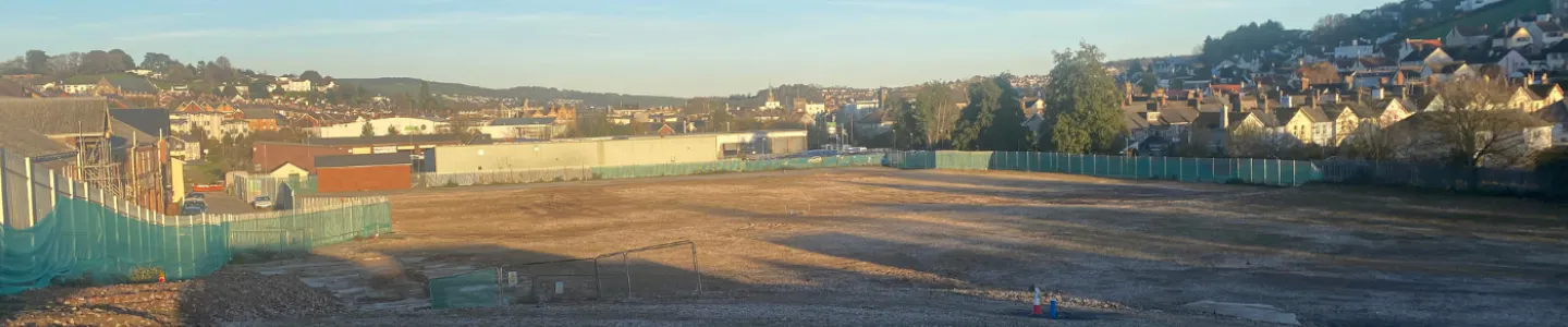 Photo of the demolished and cleared site at Bradley Lane