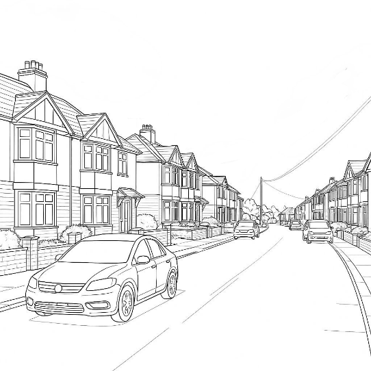 Predominantly residential area