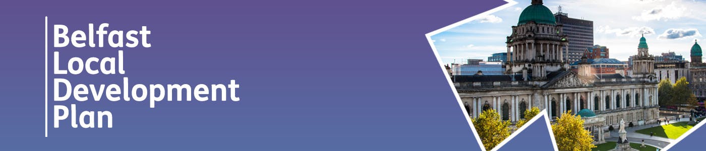 Belfast Local Development Plan  - with photo of City Hall, based on front cover of the LDP