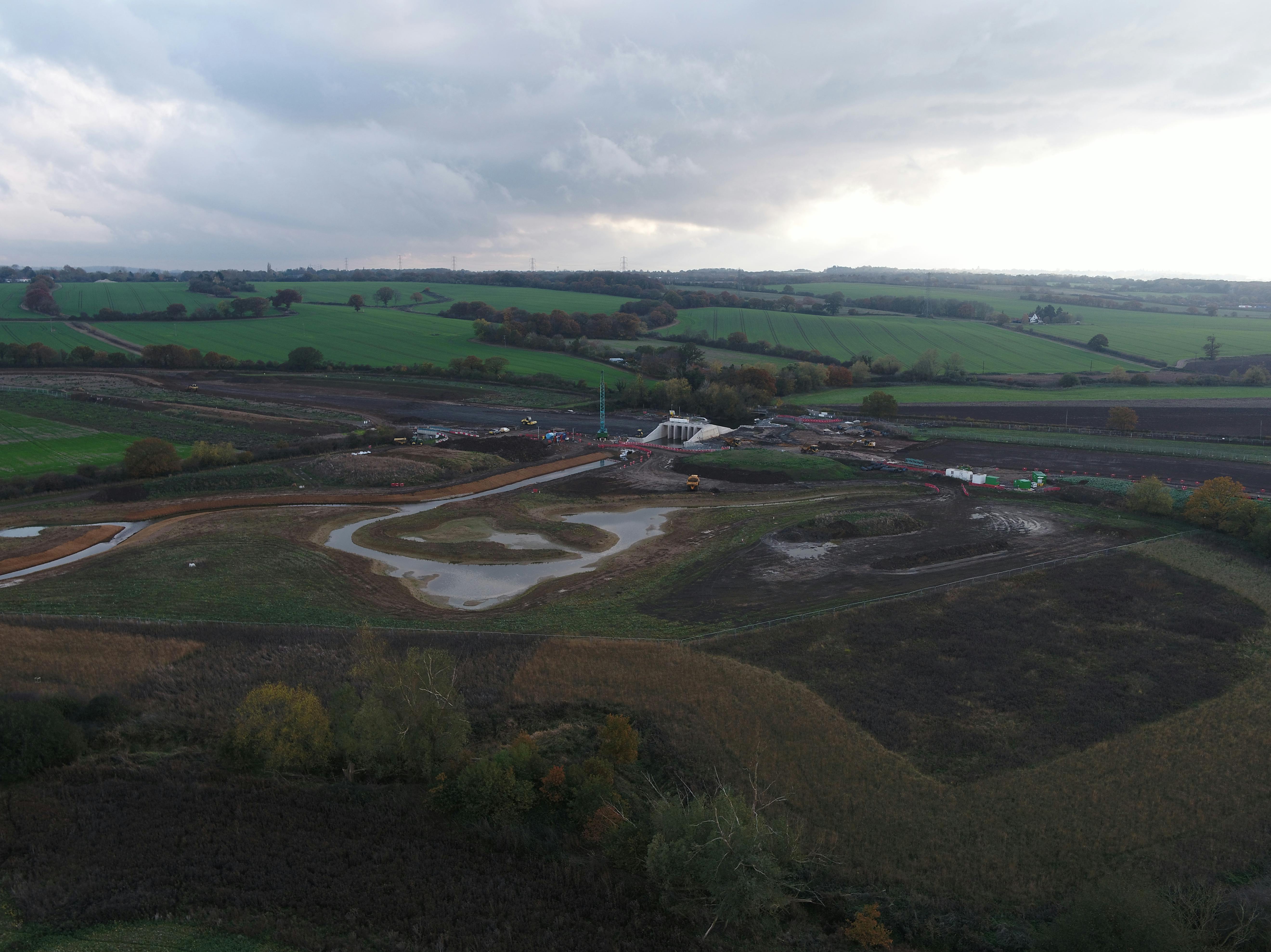 23. Looking across the new wetland area to the control structure - 07.11.2025