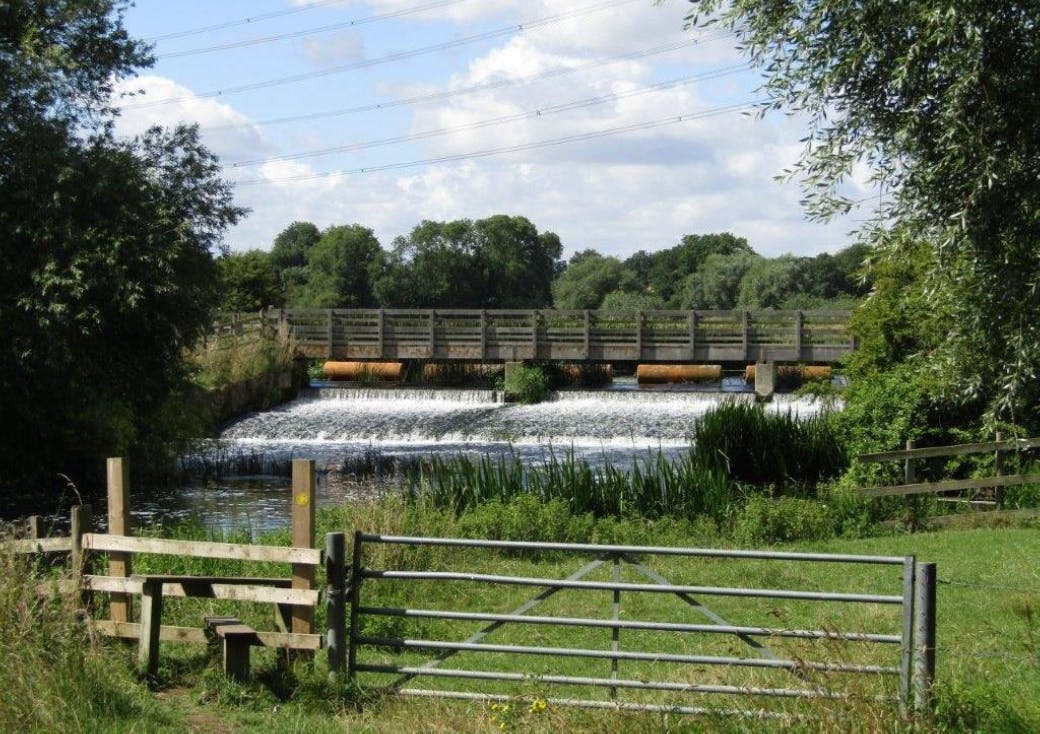 Image showing the River Nene and Water Newton Weir.