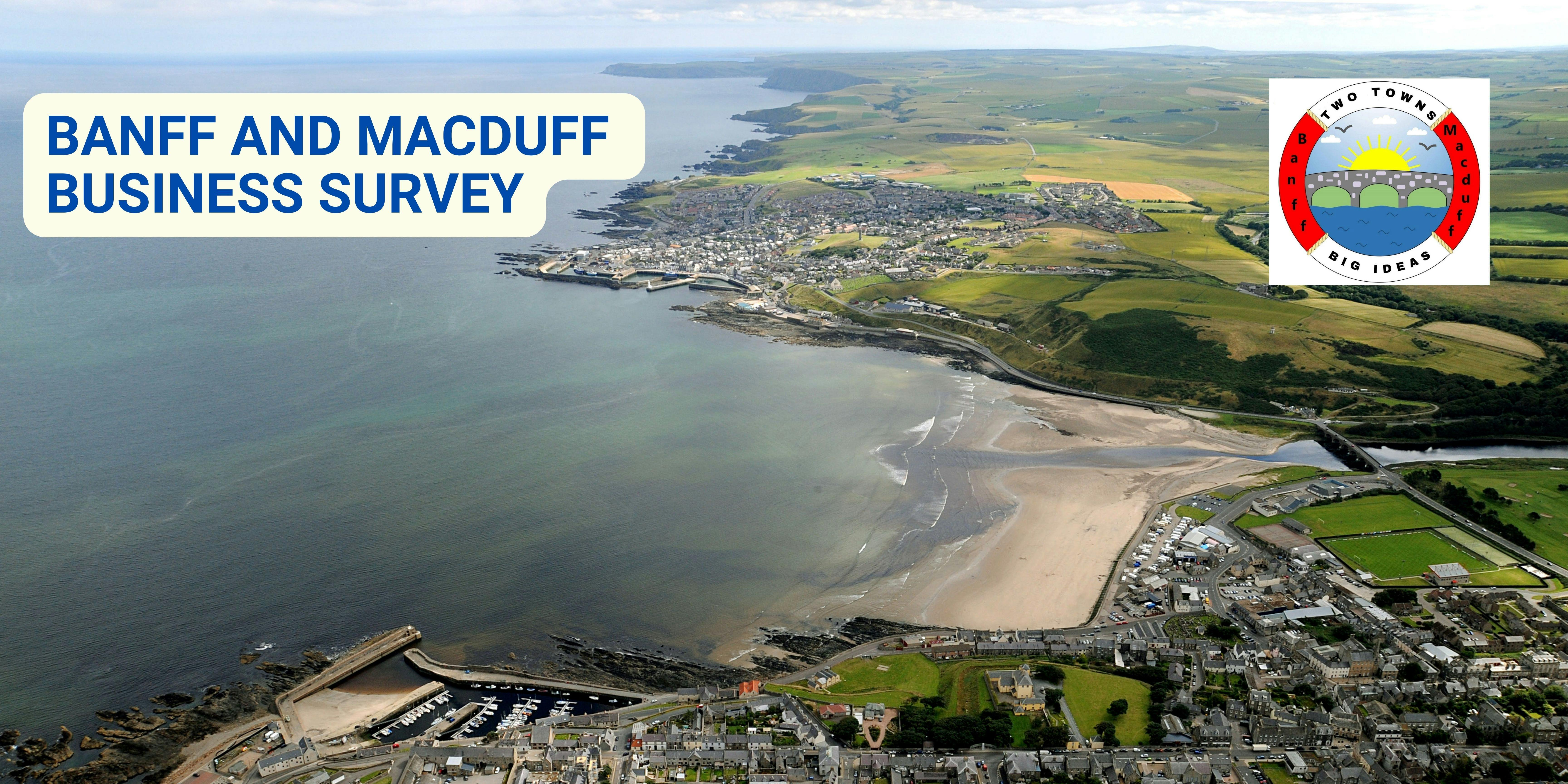 Aerial Image looking east along the Banffshire coast above Banff towards Macduff and beyond with the sea and mouth of river.