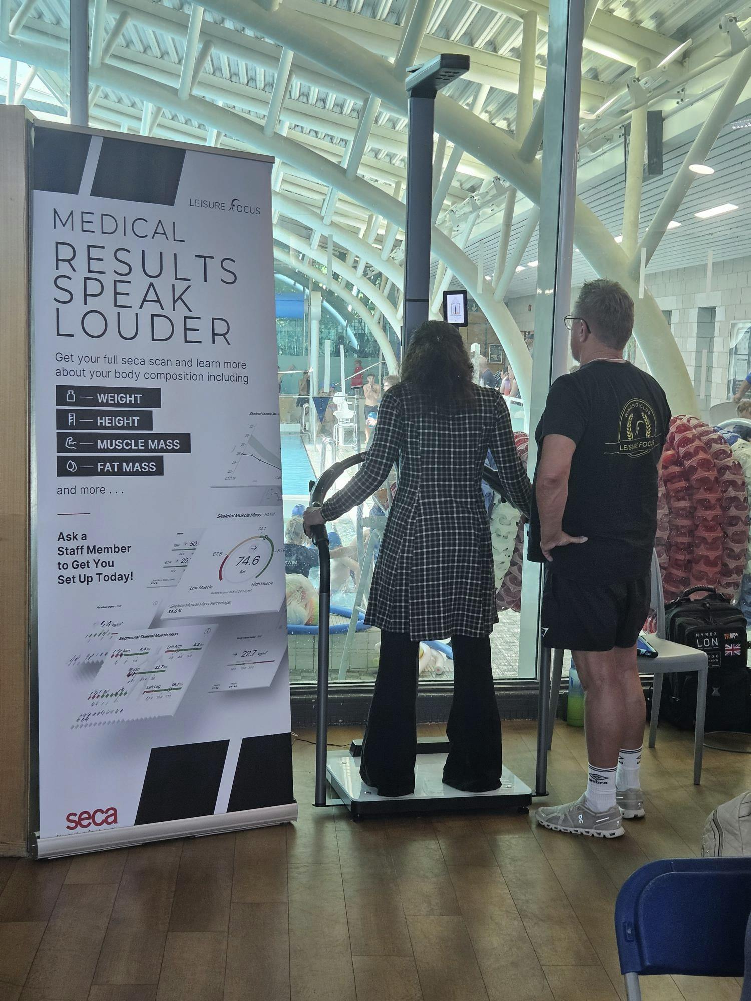 A resident tries out the Leisure Focus health machine at Windsor Leisure Centre