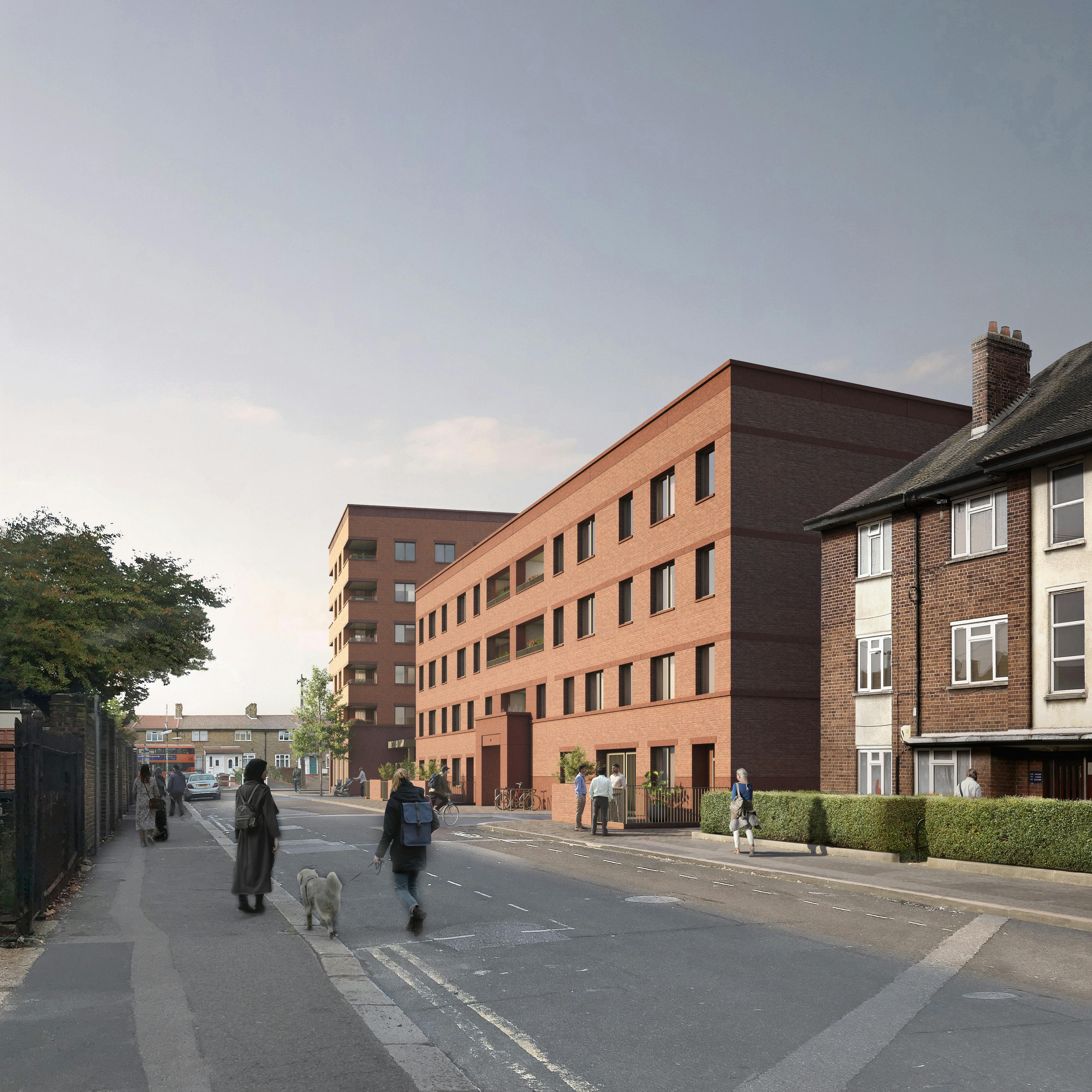 Artist's impression looking along Rectory Road