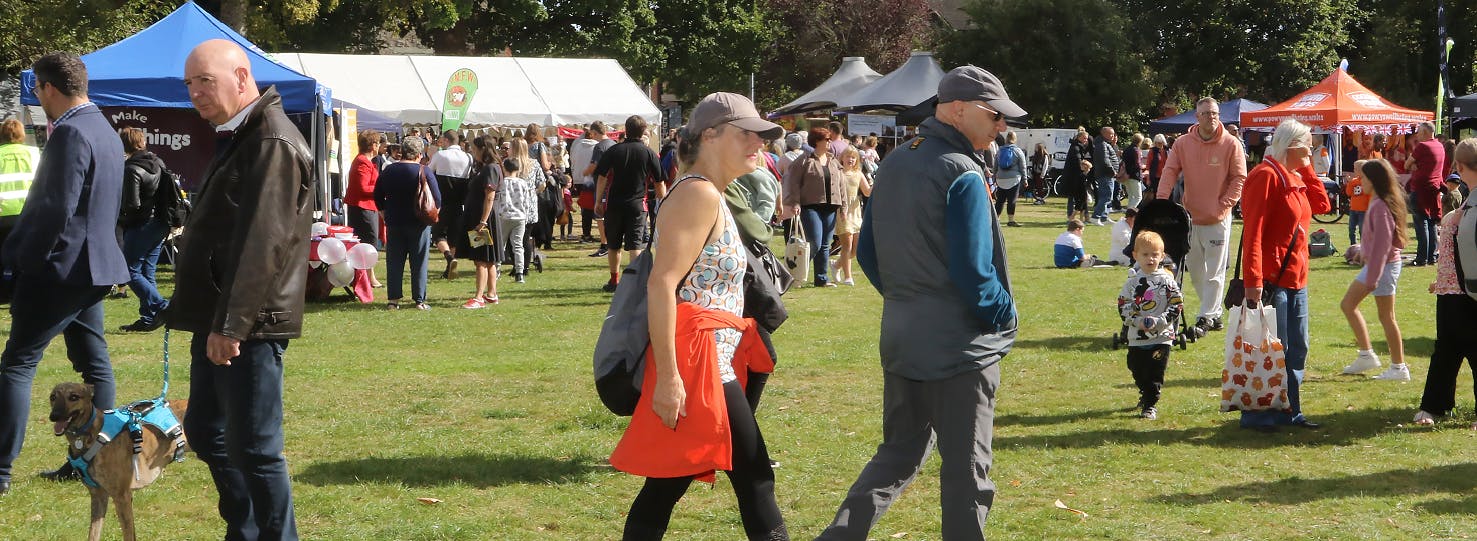 Photograph of people at a festival