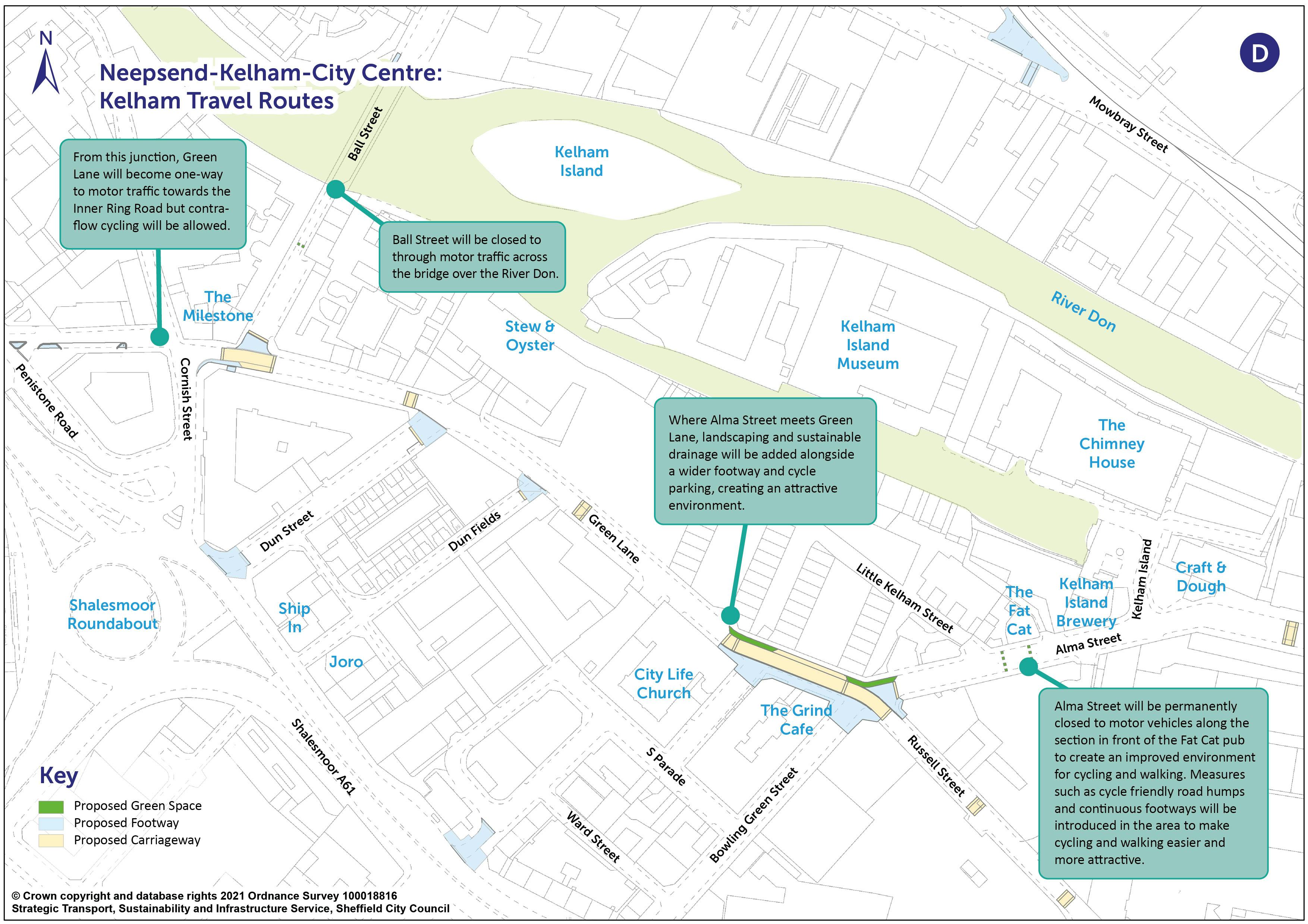 Neepsend-Kelham-City Centre: Kelham Travel Routes