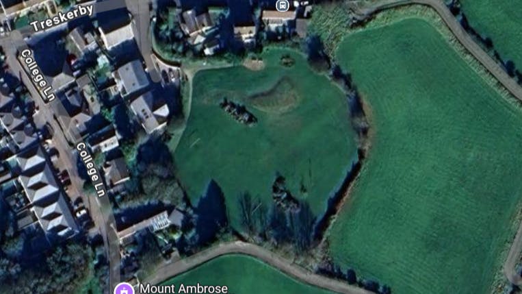 Aerial view of Treskerby Playing Field