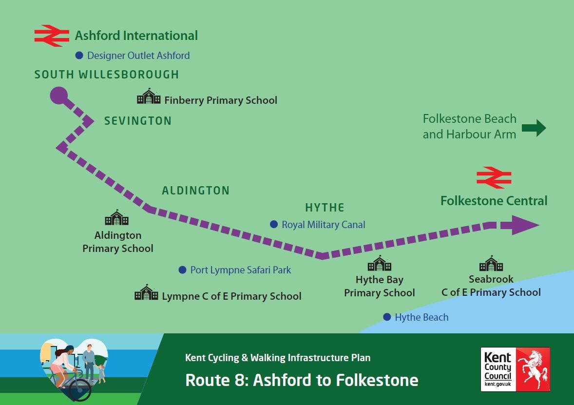 Route 8 Ashford to Folkestone 