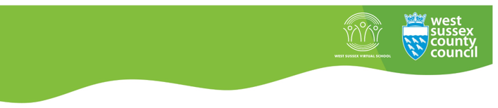 West Sussex County Council logo and Virtual School logo on green banner 