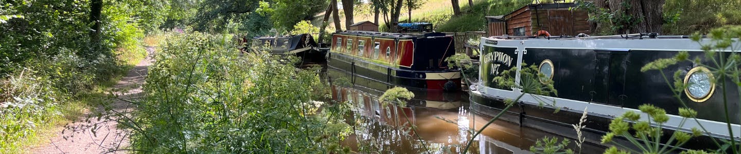Image of a canal boats moored on the Monmouthshire and Brecon Canal