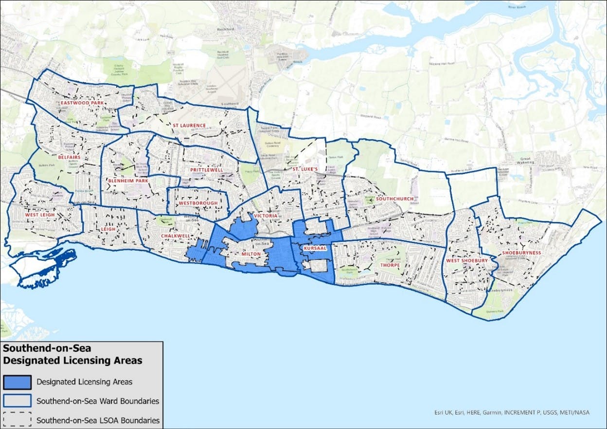 Southend Designated Licensing Areas