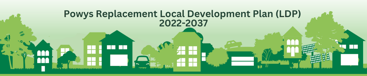 Powys County Council Stronger Fairer Greener branded header