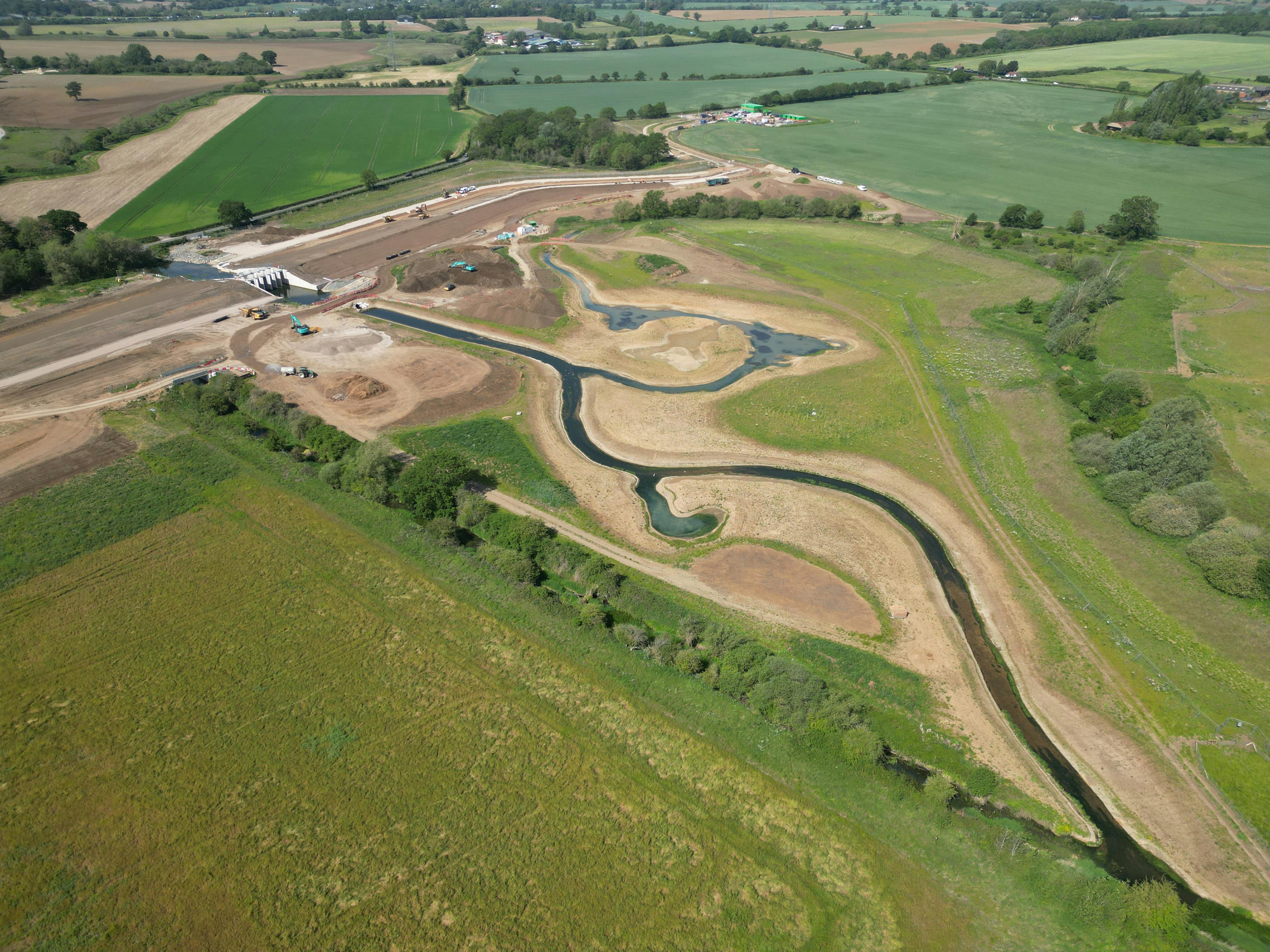 37. Aerial view of the new channel looking towards the control structure - 22 May 2026.JPG