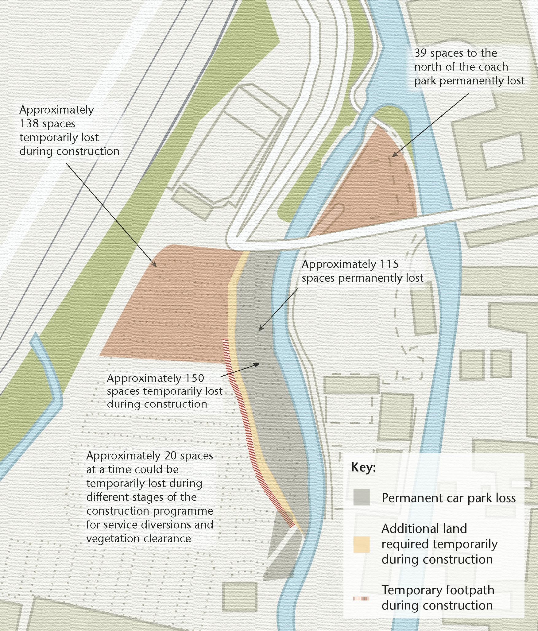 Map showing areas affected by parking changes 