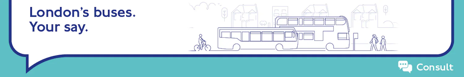 Image with logo London's buses your say.