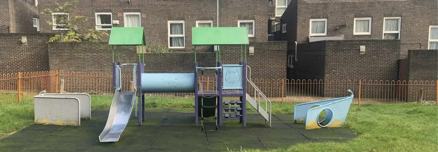 Elia Mews multi use equipment and grass area