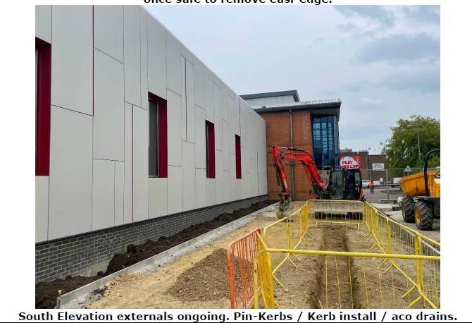 South Elevation Externals Ongoing, June 2025