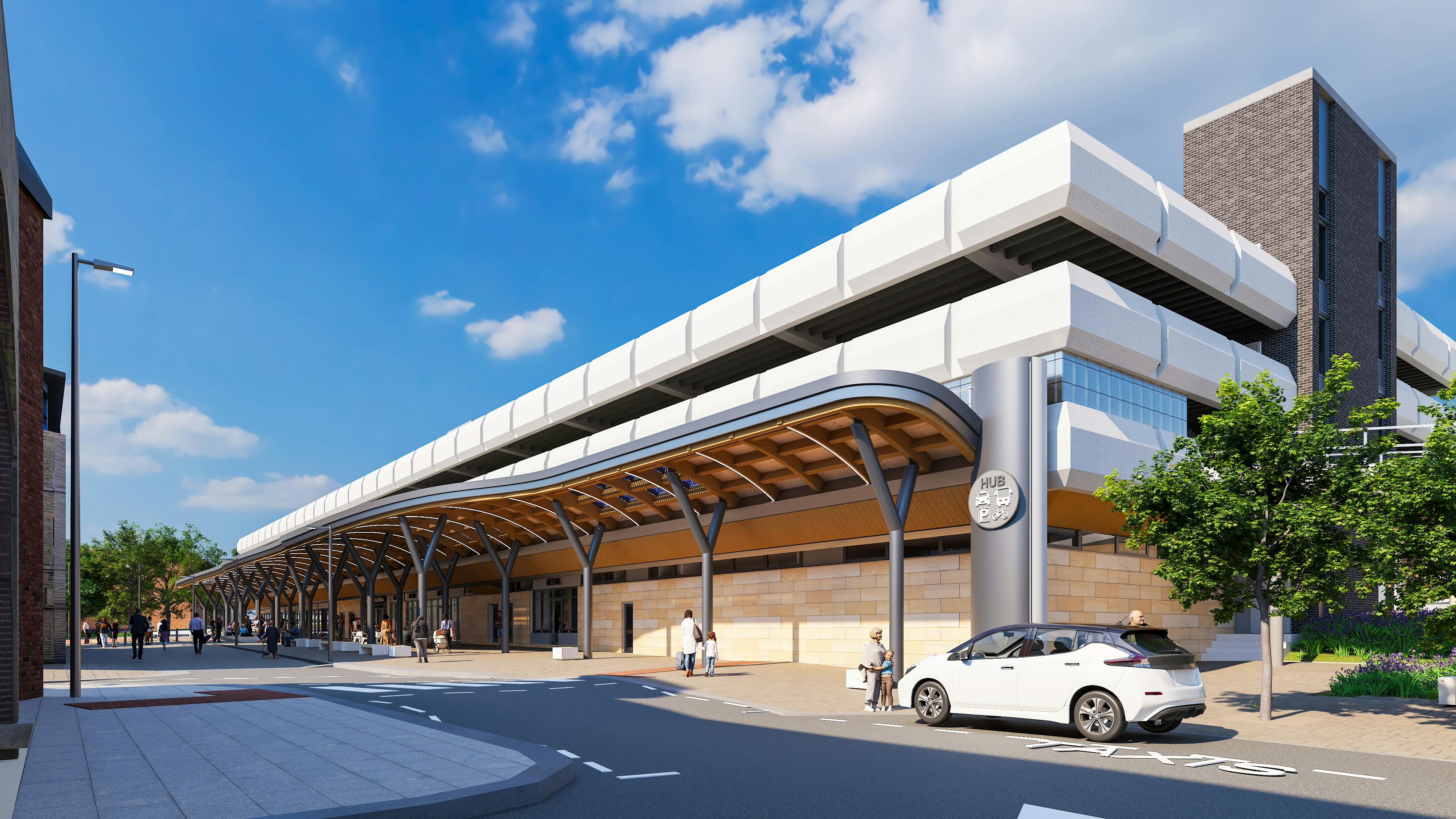 Huddersfield Bus Station Canopy View from taxi rank 