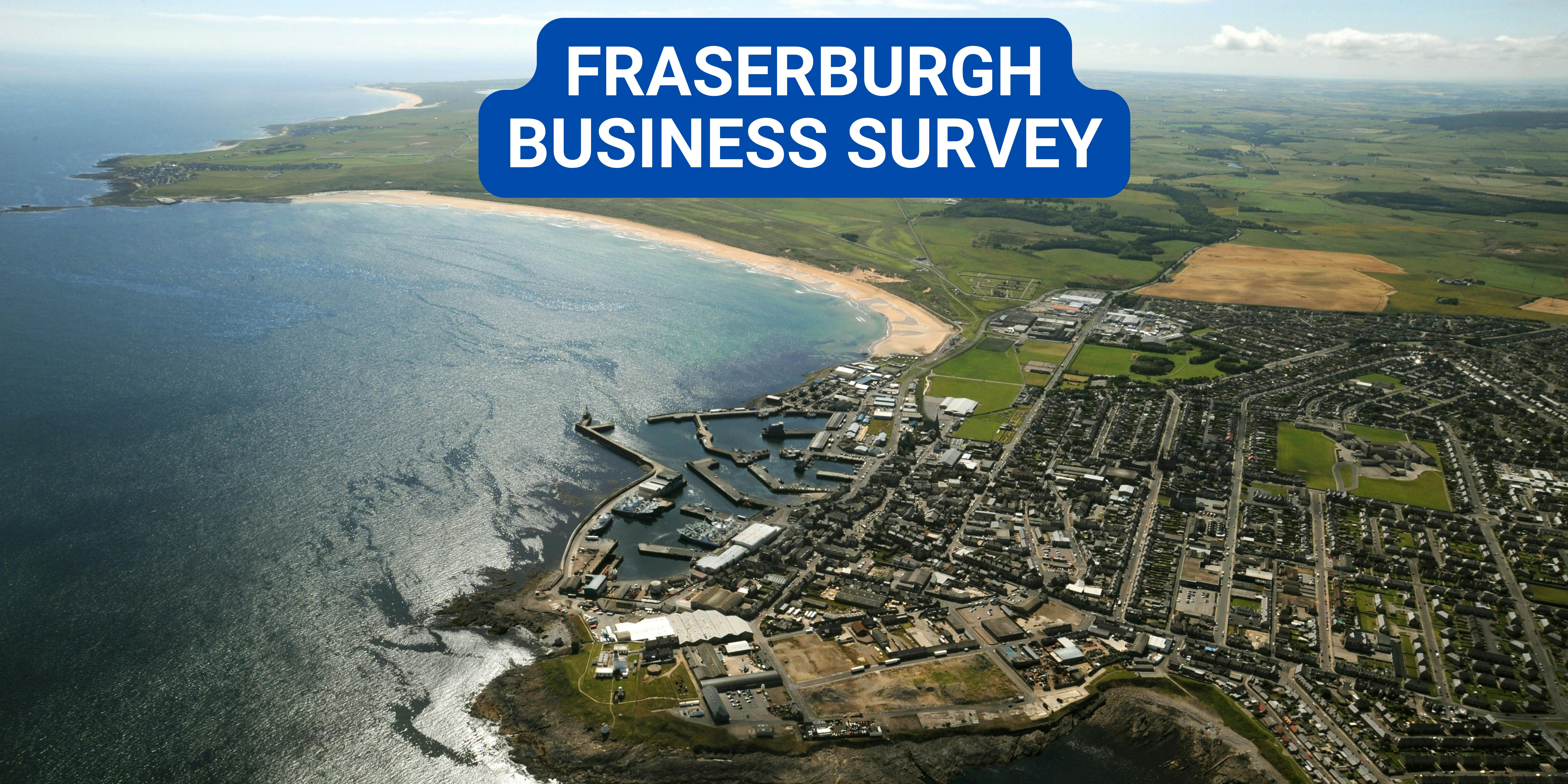 Aerial Image south across Fraserburgh featuring Kinnaird Head and lighthouse, Fraserburgh Harbour, beach and beyond.