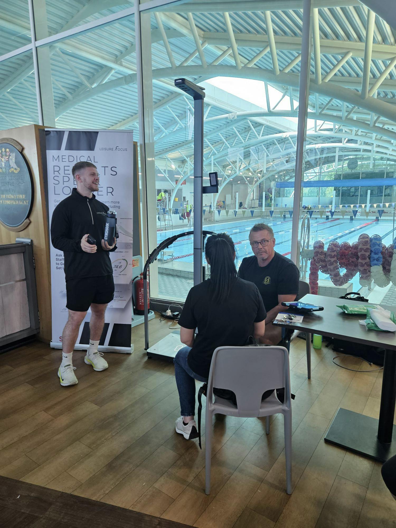 Leisure Centre staff can help residents talk through their results from the health machine.