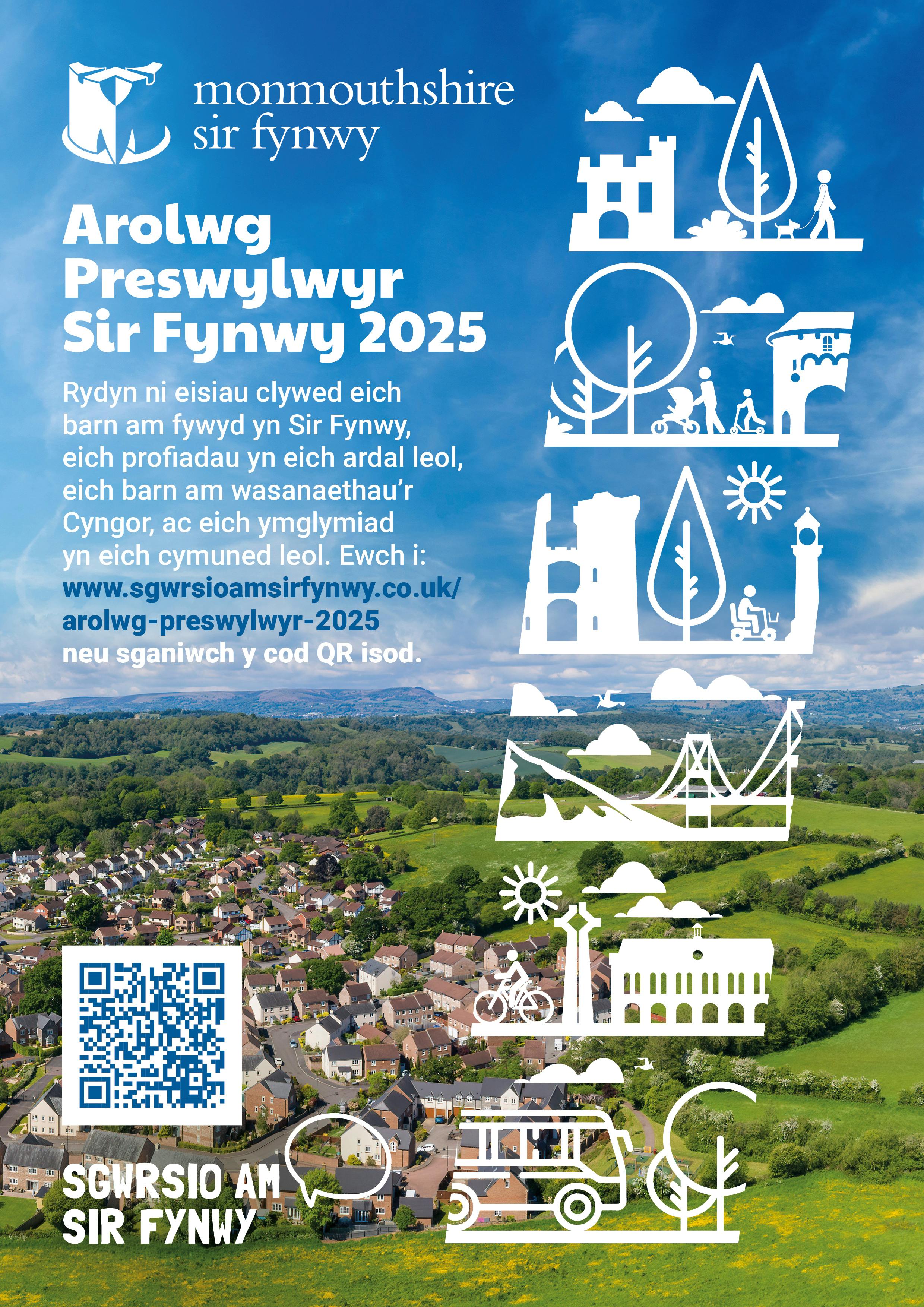 MCC_Monmouthshire Resident Survey 2025_A4 poster_CYM.jpg