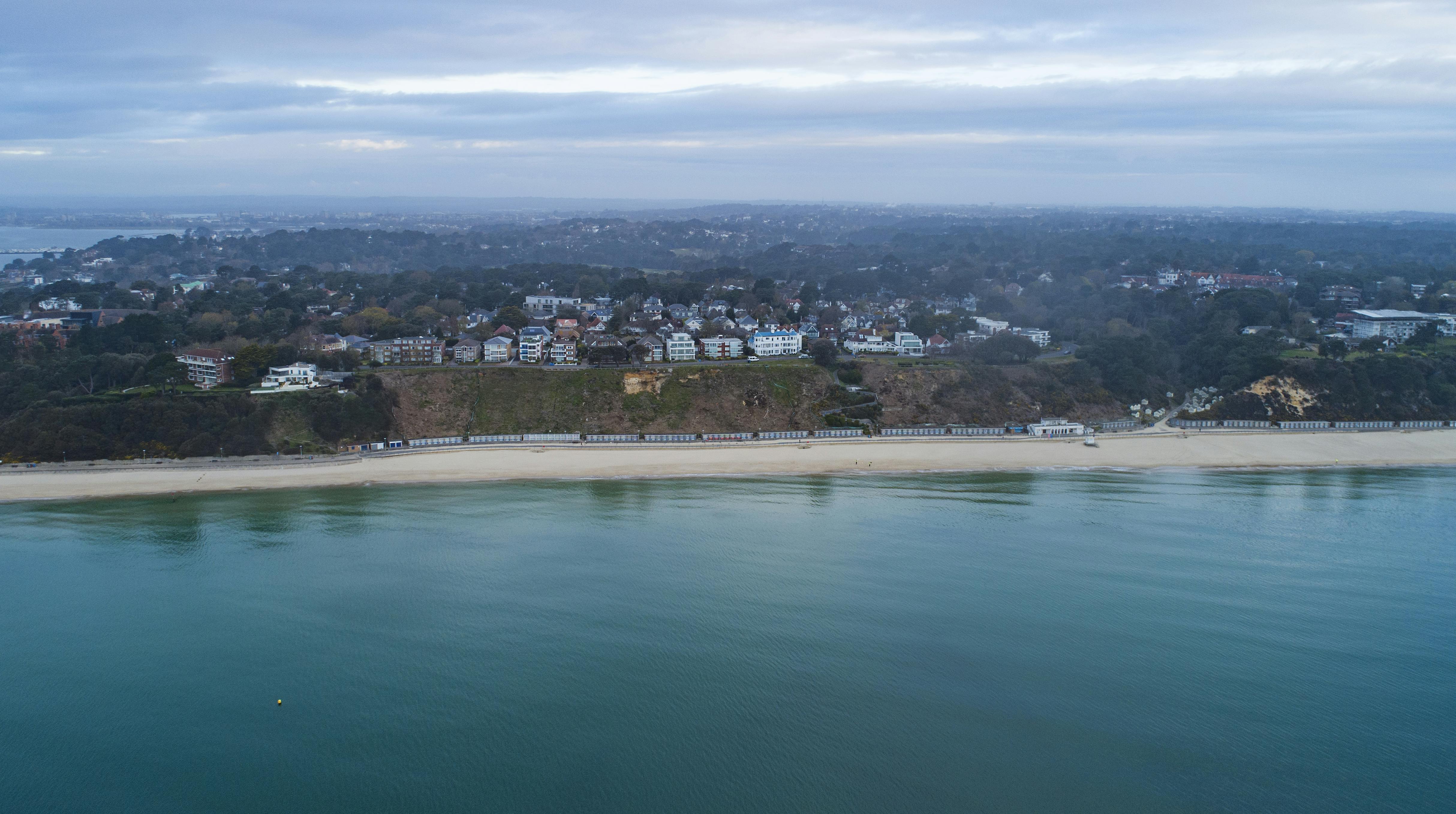 Canford Cliffs Beach aerial