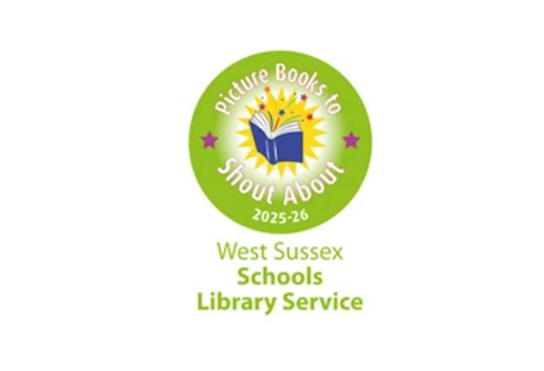 Green Picture Books to Shout About logo featuring a book bursting with magic and banner 