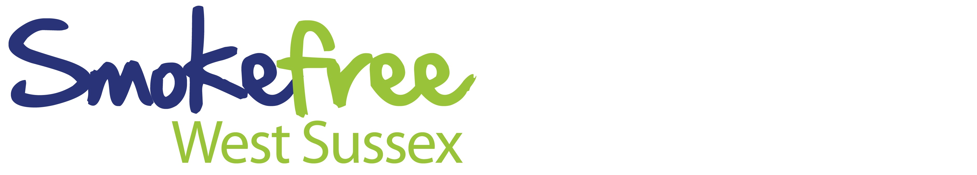 Blue and green text stating Smoke Free West Sussex
