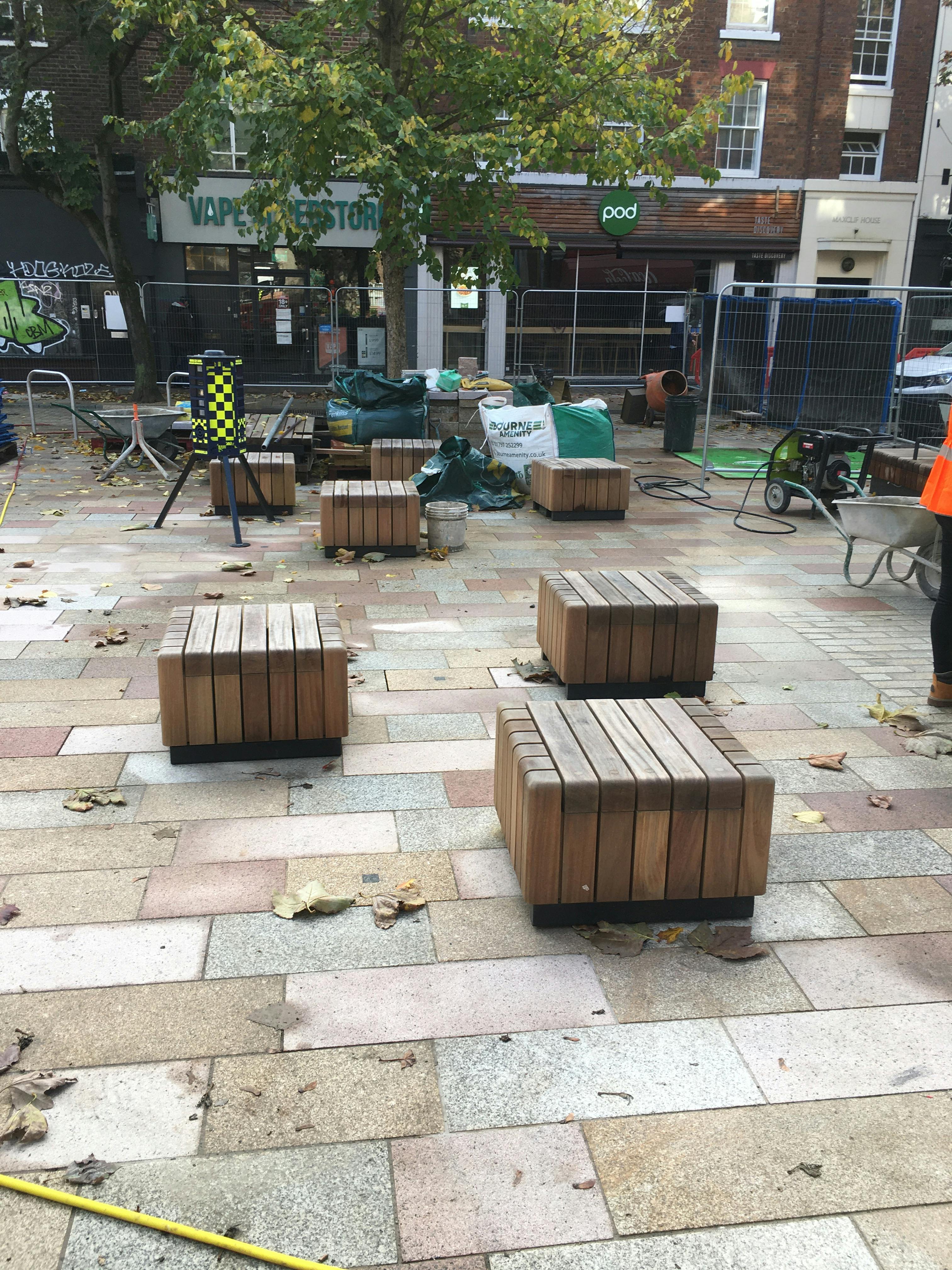 Whitfield Gardens - Moveable Cube Seats